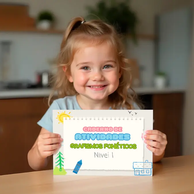 Menina com atividades